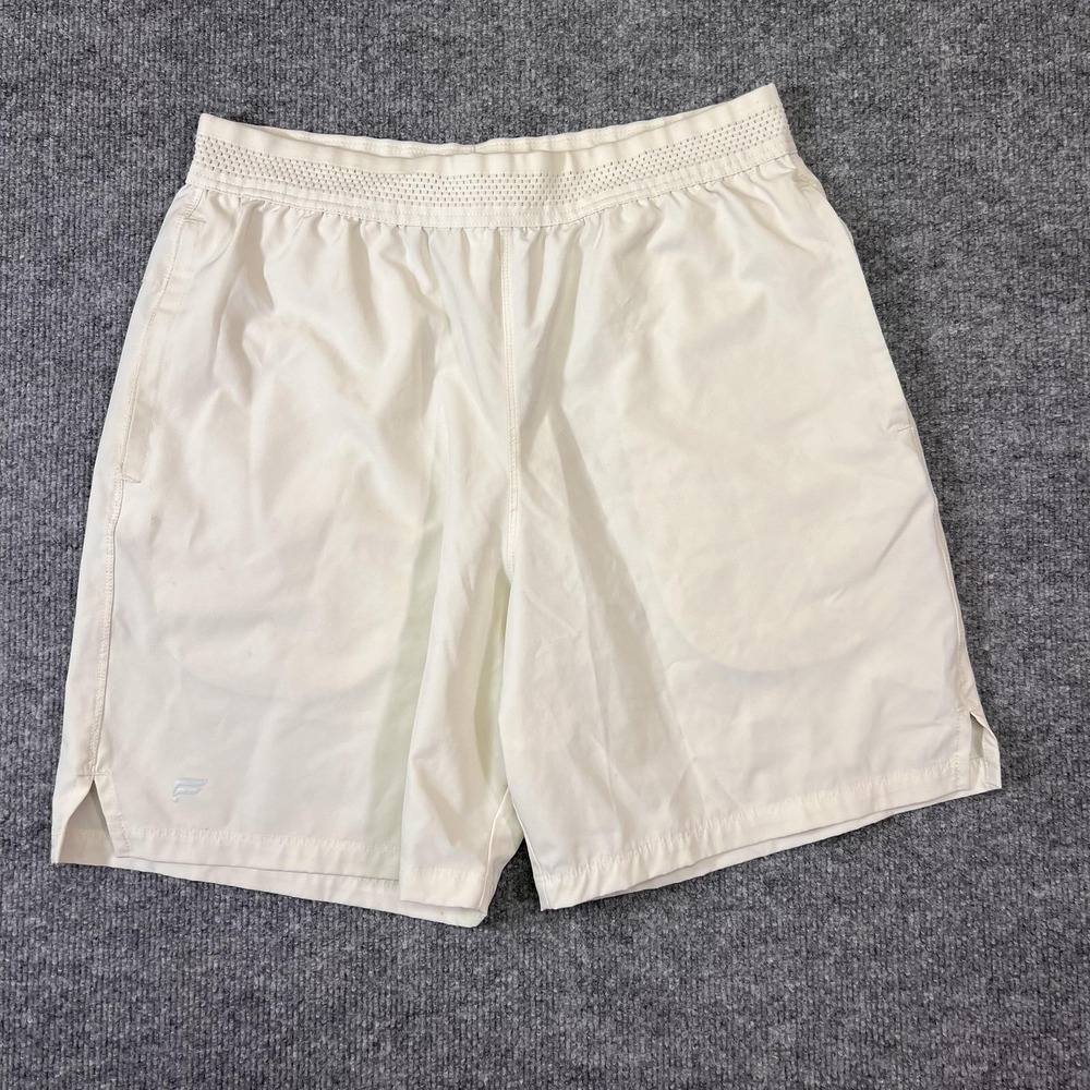 Fabletics Shorts Mens Small White Athletic Stretch Lightweight 6 Inseam Pockets